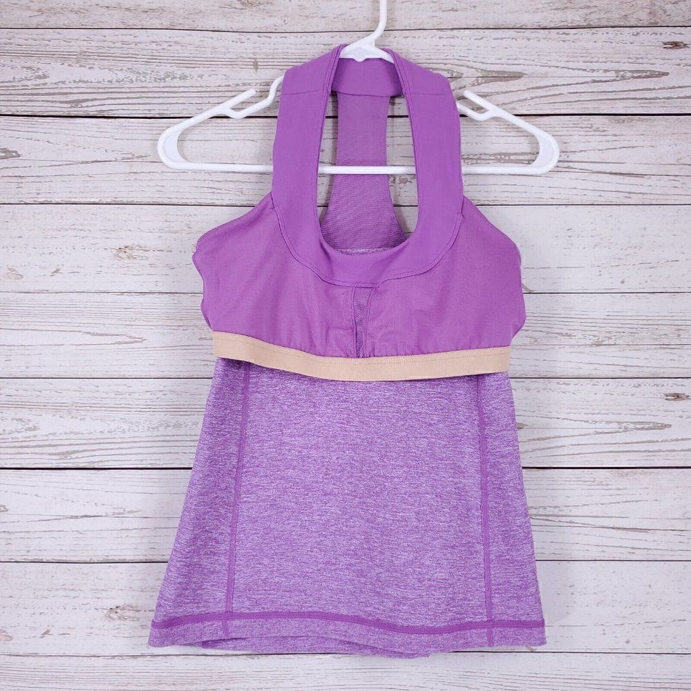*No Pads* Lululemon Athletica Womens Size 6 Racerback Tank Top Heather Purple - Picture 5 of 11